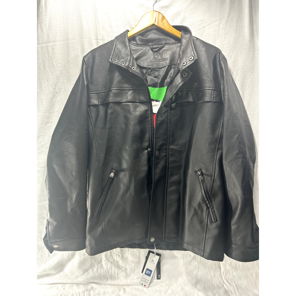 BV Clothing Luxury Italian Leather Moto Jacket Black NWT Men M